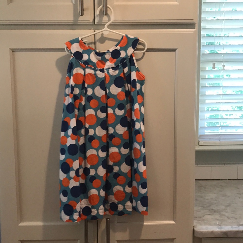 Blue dress with polka dots